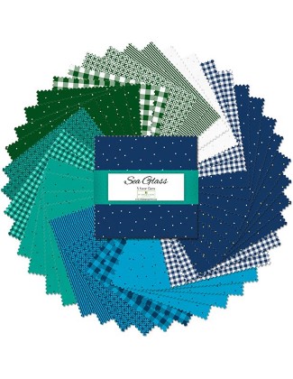 Wilmington Prints - 5 Karat Gems - Sea Glass, Blue/Green