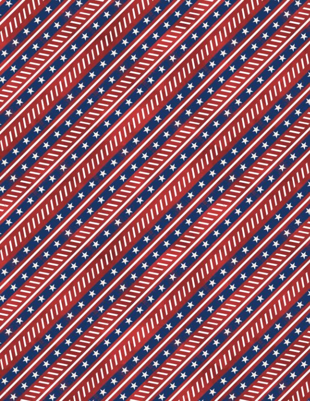 Wilmington Prints - Americana - Diagonal Stripe, Red