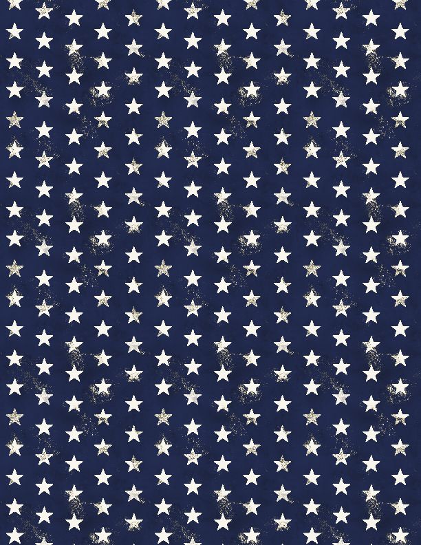 Wilmington Prints - Americana - Small Stars, Navy