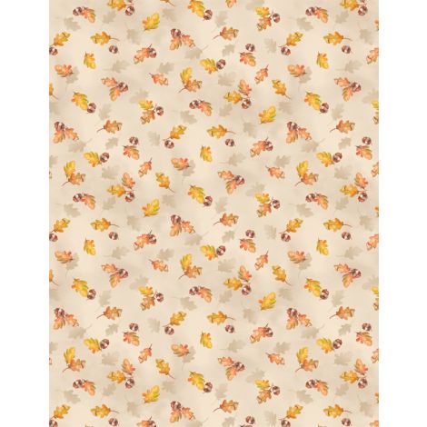 Wilmington Prints - Autumn Day - Leaves & Acorns, Tan