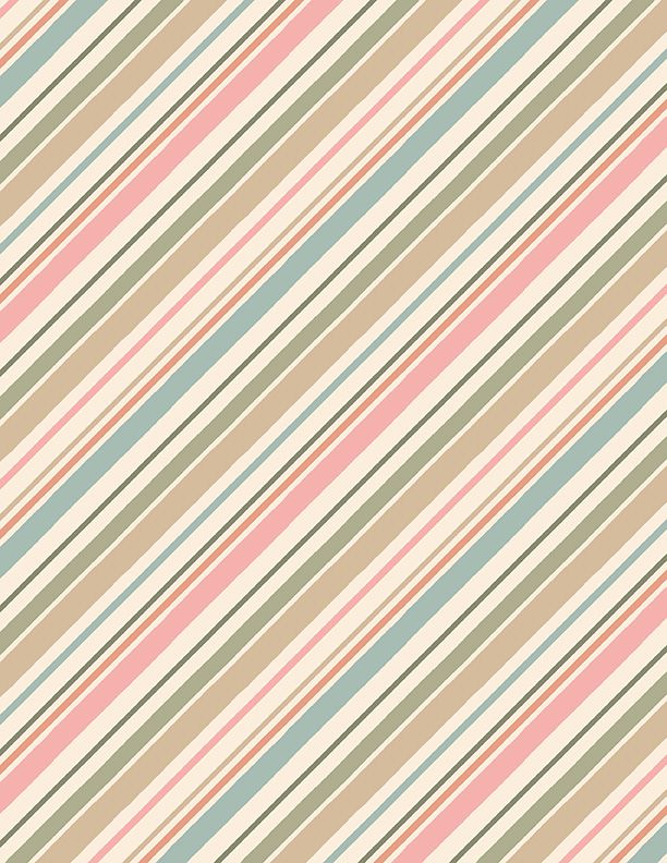 Wilmington Prints - Blessed by Nature - Diagonal Stripe, Multi