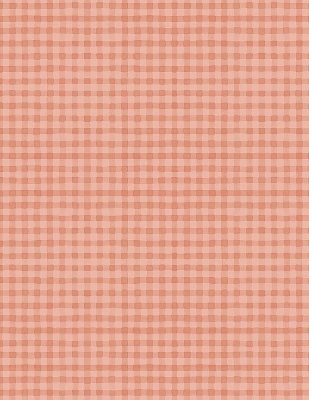 Wilmington Prints - Blessed by Nature - Gingham, Peach