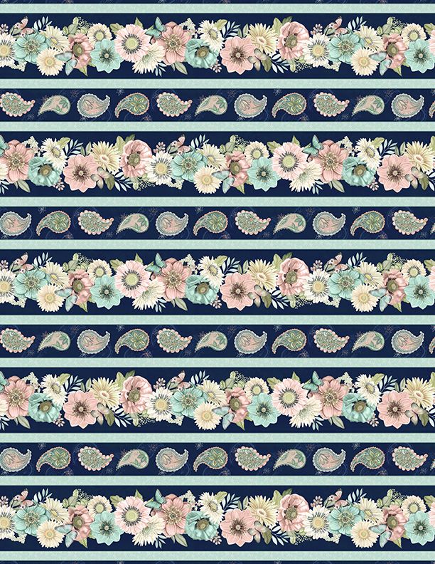 Wilmington Prints - Blissful - Repeating Stripe, Multi