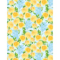 Wilmington Prints - Bloom True - Packed Floral, Blue