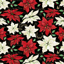 Wilmington Prints - Christmas Joy - Lorg Poinsettia and Words, Multi
