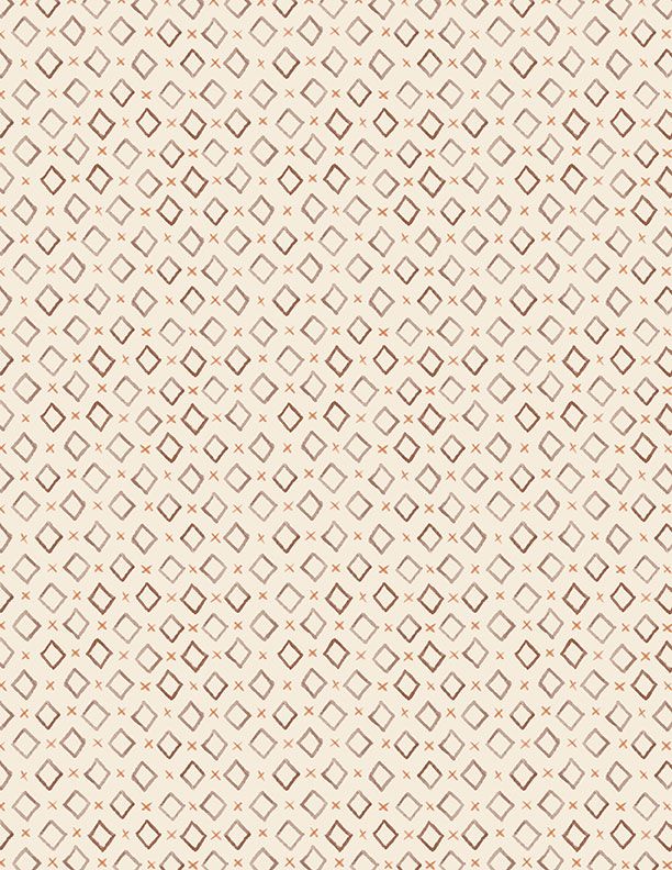 Wilmington Prints - Cocoa Sweet - Diamonds, Cream