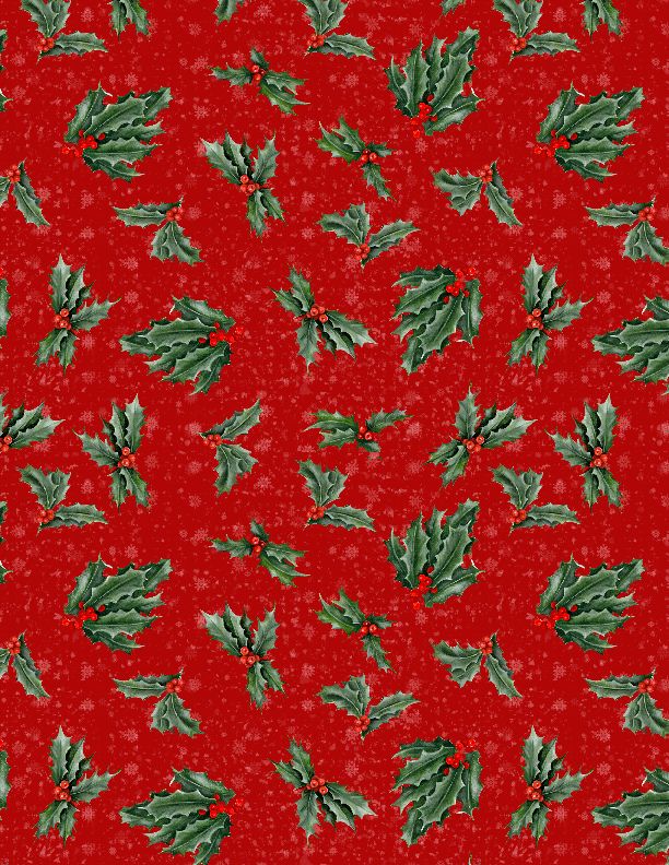 Wilmington Prints - Country Cardinals - Tossed Holly, Red