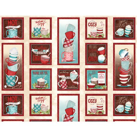 Wilmington Prints - Cuppa Cocoa - 24' Cocoa Panel, Cream