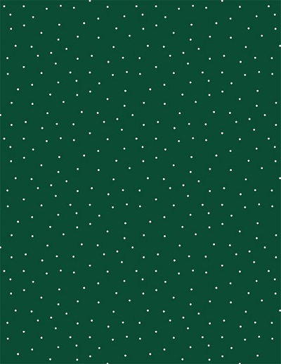 Wilmington Prints - Essential Pindots, White on Forest