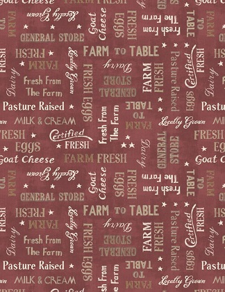 Wilmington Prints - Farmhouse Chic - Words, Red