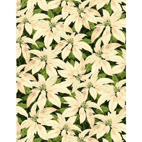 Wilmington Prints - Festive Forest - Poinsettias, Green