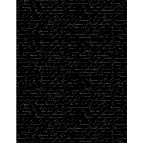 Wilmington Prints - Festive Forest - Script, Black