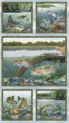 Wilmington Prints - First Catch - 24' Panel, Multi