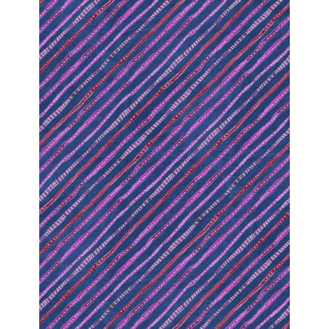 Wilmington Prints - Floral Flight - Ticking Stripe, Dark Blue