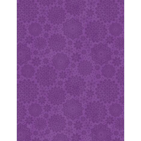 Wilmington Prints - Floral Serenade - Shadow Dahlia, Purple