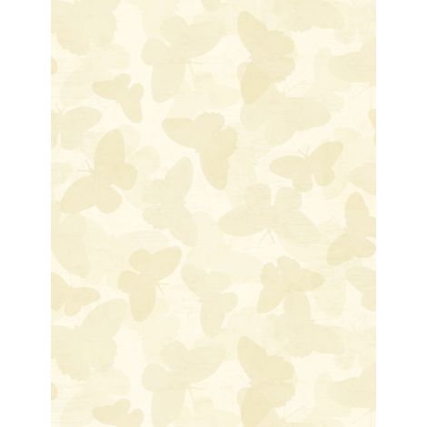 Wilmington Prints - Floral Serenade - Tonal Butterflies, Cream