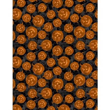 Wilmington Prints - Frightful Night - Pumpkins, Black