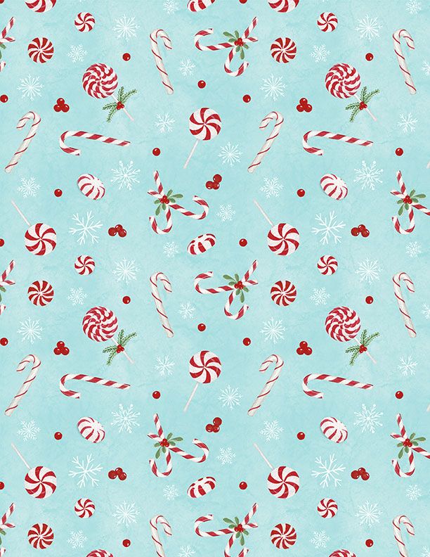 Wilmington Prints - Frosty Merry Mints - Sweets Toss, Teal
