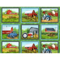 Wilmington Prints - Green Mountain Farm - 24' Panel, Green