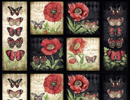 Wilmington Prints - Harlequin Poppies - 24' Poppy Panel, Multi