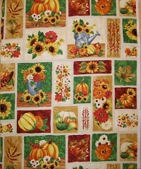 Wilmington Prints - Harvest Abundance - Scattered Scenery Blocks, Cream
