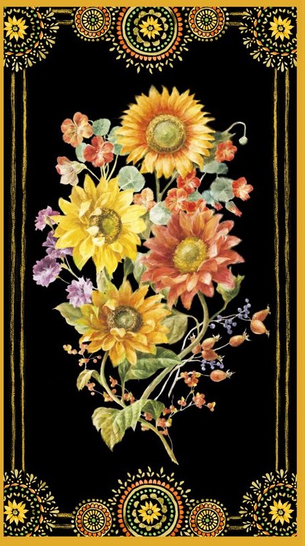 Wilmington Prints - Harvest Gold - 24' Large Floral Panel, Multi