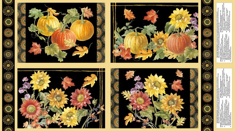 Wilmington Prints - Harvest Gold - 24' Placemat Panel, Multi