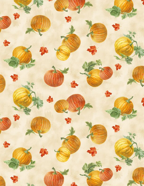 Wilmington Prints - Harvest Gold - Pumpkin Toss, Cream