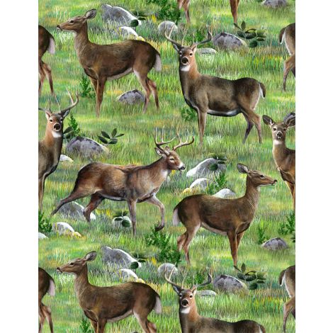 Wilmington Prints - Hidden Valley - All-Over Deer, Grass