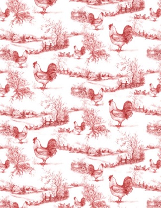 Wilmington Prints - Home to Roost - Toile, Red
