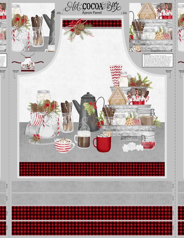 Wilmington Prints - Hot Cocoa Bar - 30' Apron Panel, Multi