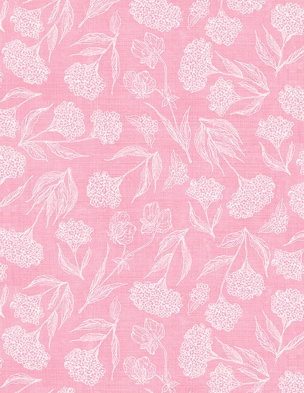 Wilmington Prints - Hydrangea Mist - Toile, Pink