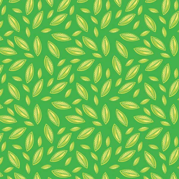 Wilmington Prints - Insights - Meadow Melody - Scattered Leaves, Bright Green