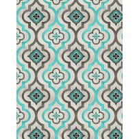 Wilmington Prints - Isabella - Fleur Geometric, Light Gray