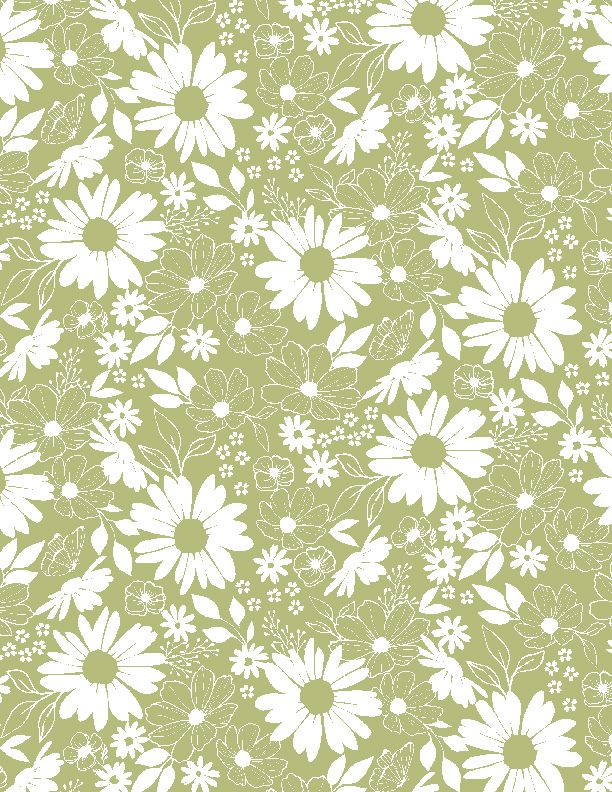 Wilmington Prints - Juliette - Floral Toile, Green