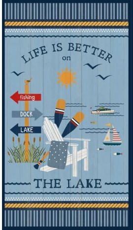Wilmington Prints - Lake Life - 24' Panel, Multi