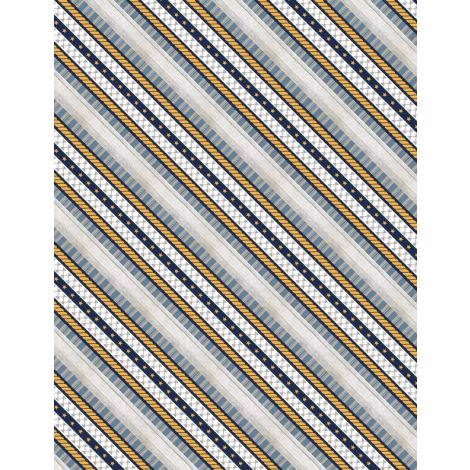 Wilmington Prints - Lake Life - Ticking Stripe, Gray