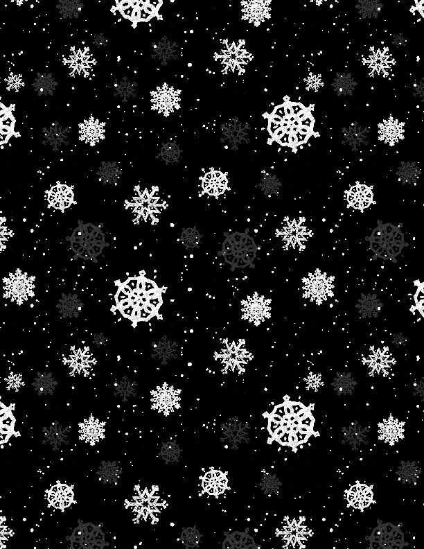 Wilmington Prints - Medley In Red - Snowflakes, Black