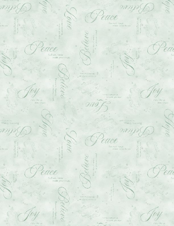 Wilmington Prints - Medley In Red - Words All Over, Mint Green