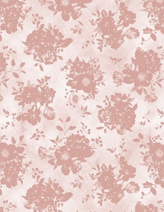 Wilmington Prints - Mint Crush - Floral Silhouette, Pink