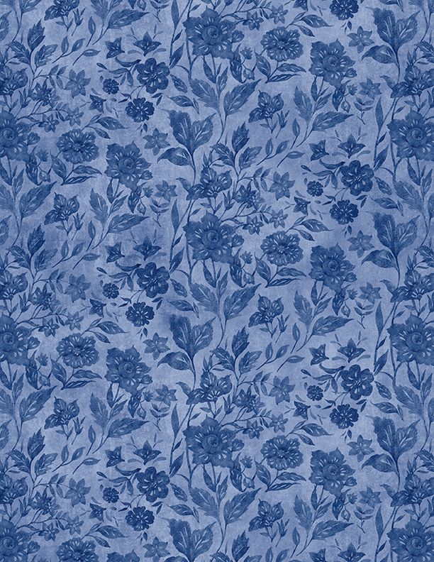 Wilmington Prints - Morning Serenade - Floral Tonal, Blue