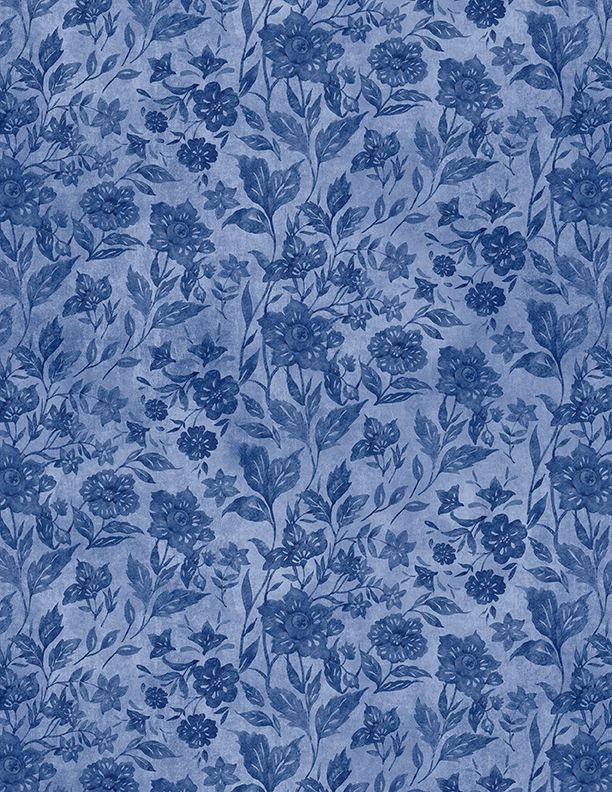 Wilmington Prints - Morning Serenade - Floral Tonal, Blue
