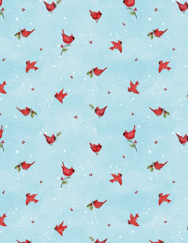 Wilmington Prints - Nose To Nose - Mini Cardinal Toss, Blue