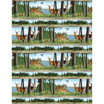 Wilmington Prints - Oh Deer! - Repeating Deer Stripe, Multi
