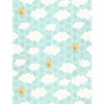 Wilmington Prints - On The Road Again - Sky, Teal