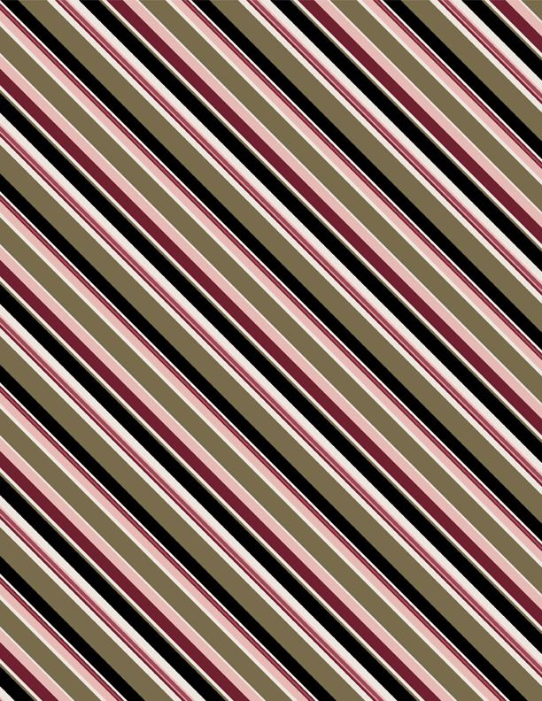 Wilmington Prints - Rosewood Lane - Diagonal Stripe, Black