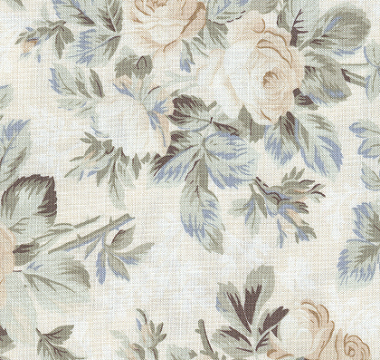 Wilmington Prints - Sapphire Blossoms - Roses, Cream
