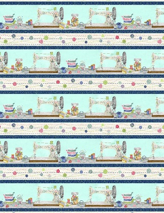 Wilmington Prints - Sew Little Time - Repeating Stripe, Multi