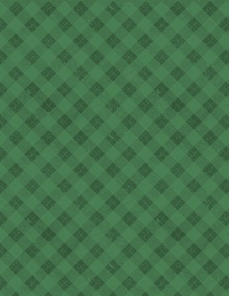 Wilmington Prints - Snowy Gnomies - Plaid, Green