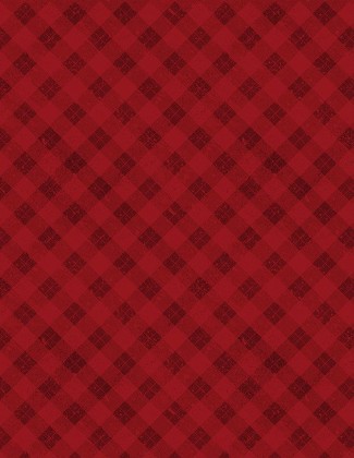 Wilmington Prints - Snowy Gnomies - Plaid, Red